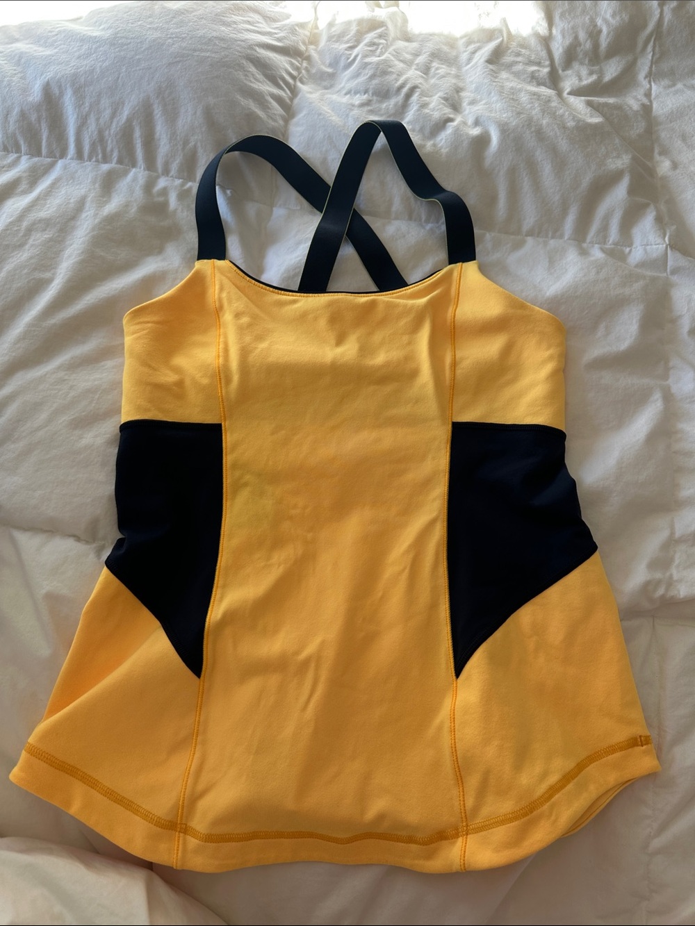 lululemon athletica Yellow Tank Top with Black Panels